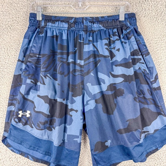 Under Armour Shorts Mens Large Blue Camo Training Drawstring Pockets 1365688 - Picture 1 of 14
